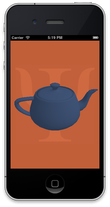 Rotating blue teapot